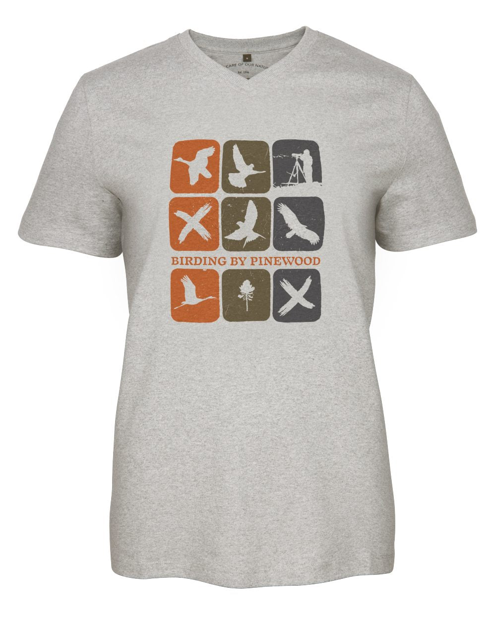 Light Grey Melange Combo coloured Pinewood Womens Birding T-Shirt on white background
