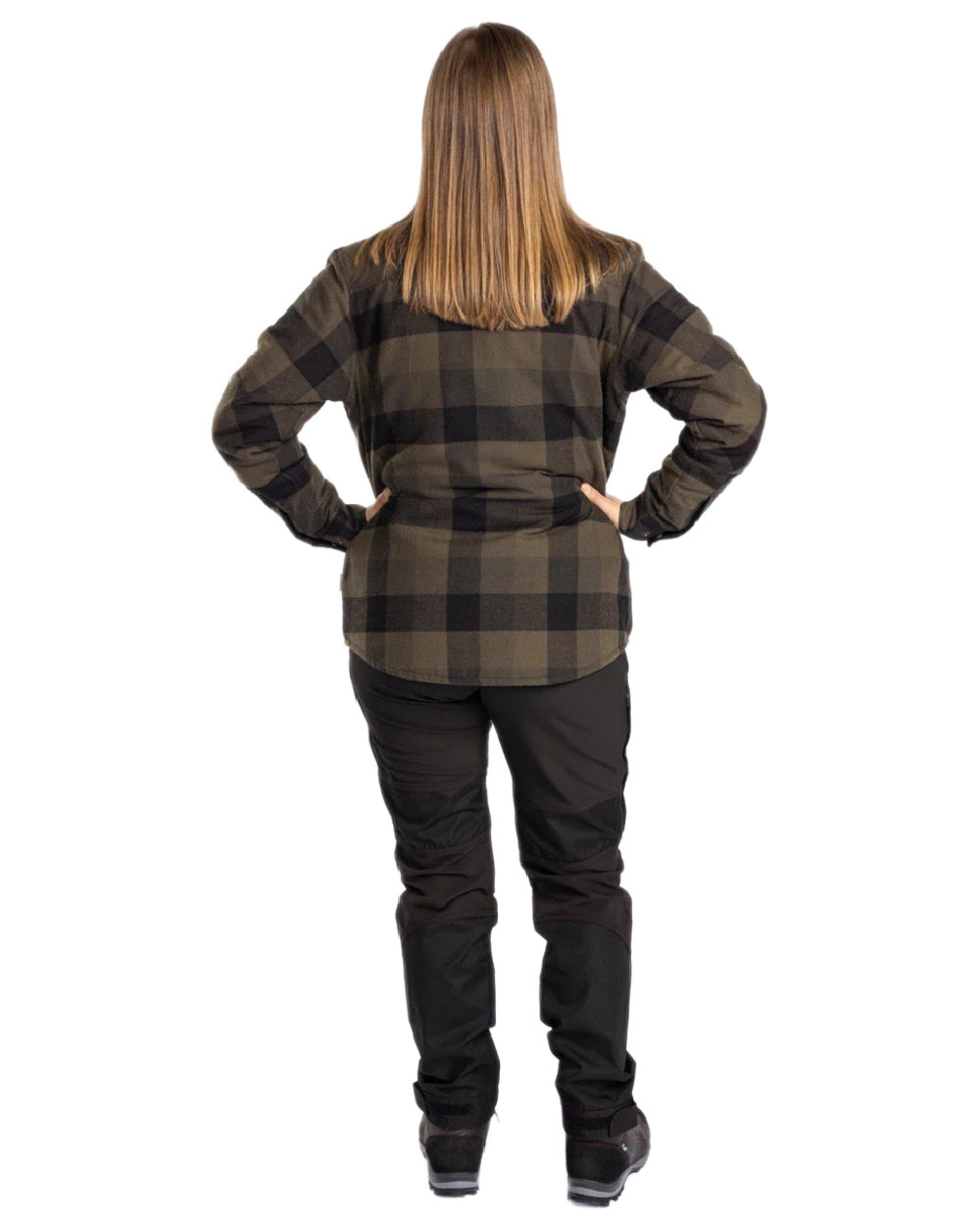 Green Black coloured Pinewood Womens Canada Classic 2.0 Shirt on white background