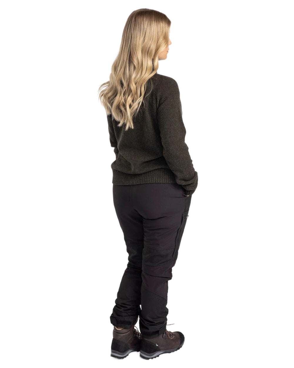 Black coloured Pinewood Womens Caribou TC Trousers on white background
