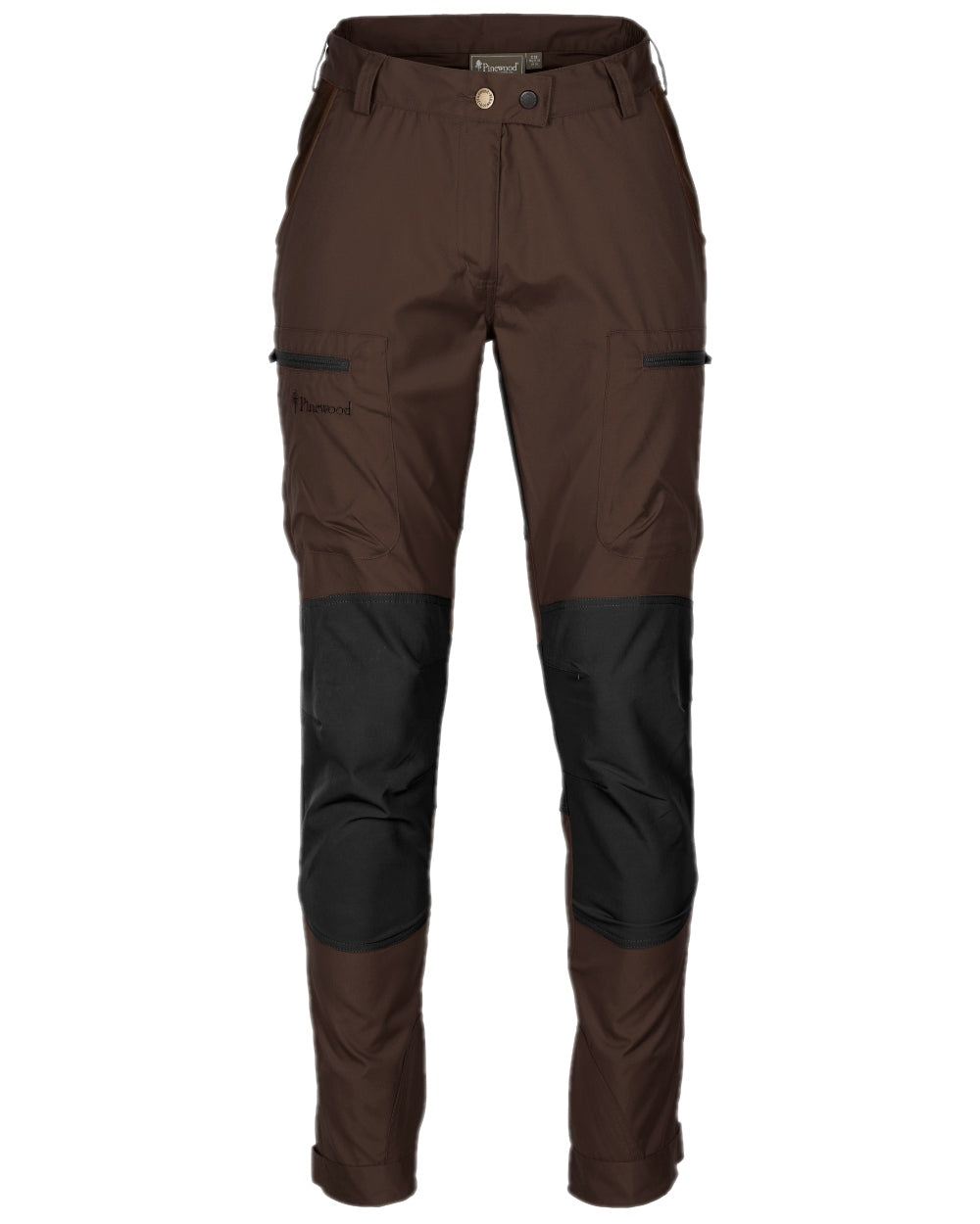 Dark Brown Black Coloured Pinewood Womens Caribou TC Trousers on white background