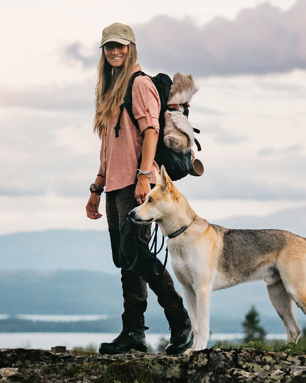 Dark Brown Black Coloured Pinewood Womens Caribou TC Trousers on outdoor background
