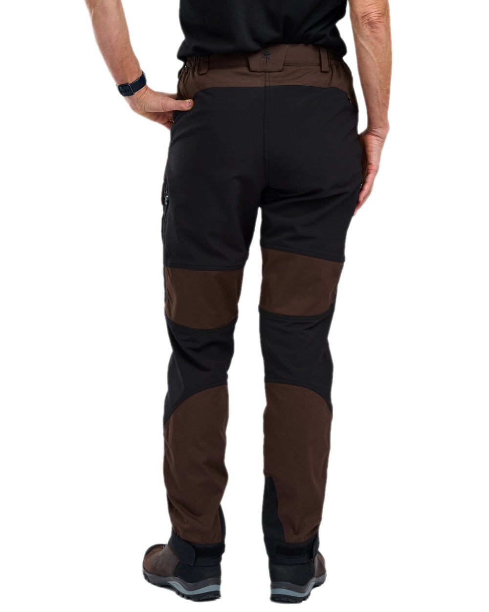 Dark Brown Black Coloured Pinewood Womens Caribou TC Trousers on white background
