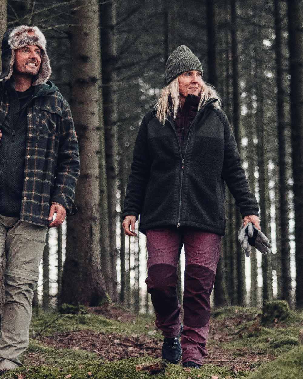 Light Plum Earth Plum Coloured Pinewood Womens Caribou TC Trousers on outdoor background