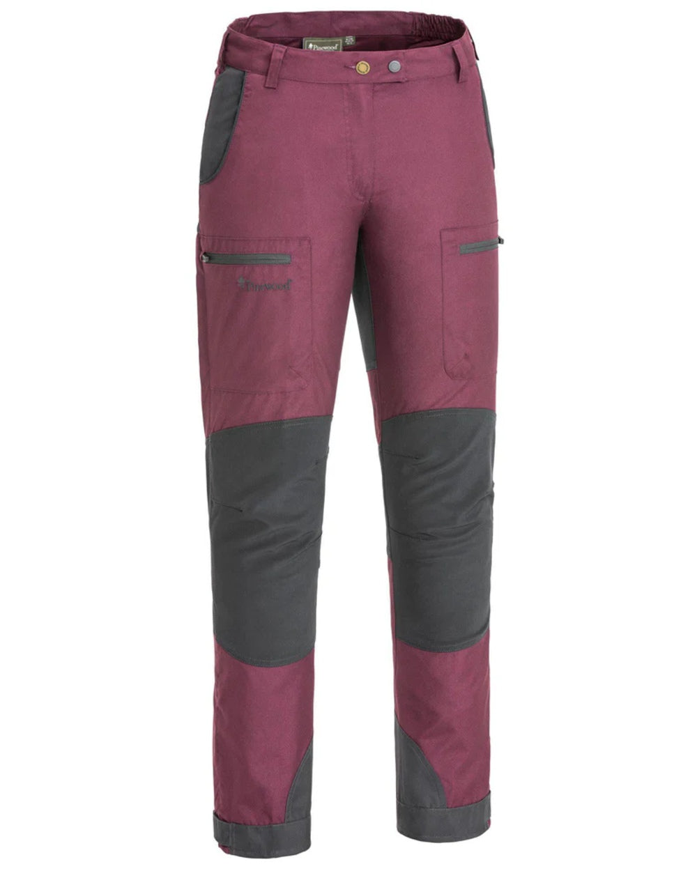 Plum Dark Anthracite coloured Pinewood Womens Caribou TC Trousers on white background