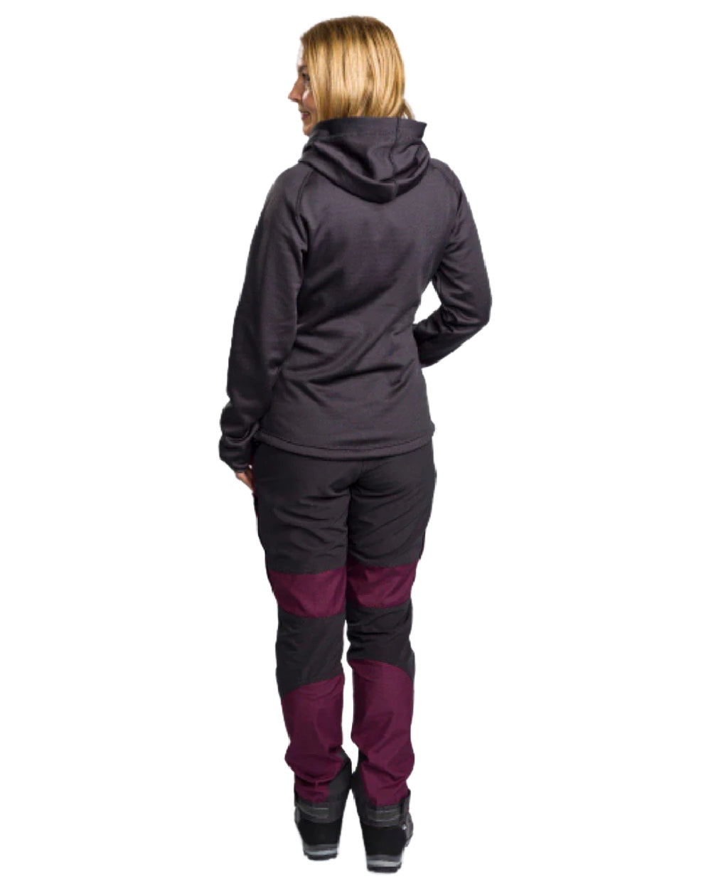Plum Dark Anthracite coloured Pinewood Womens Caribou TC Trousers on white background