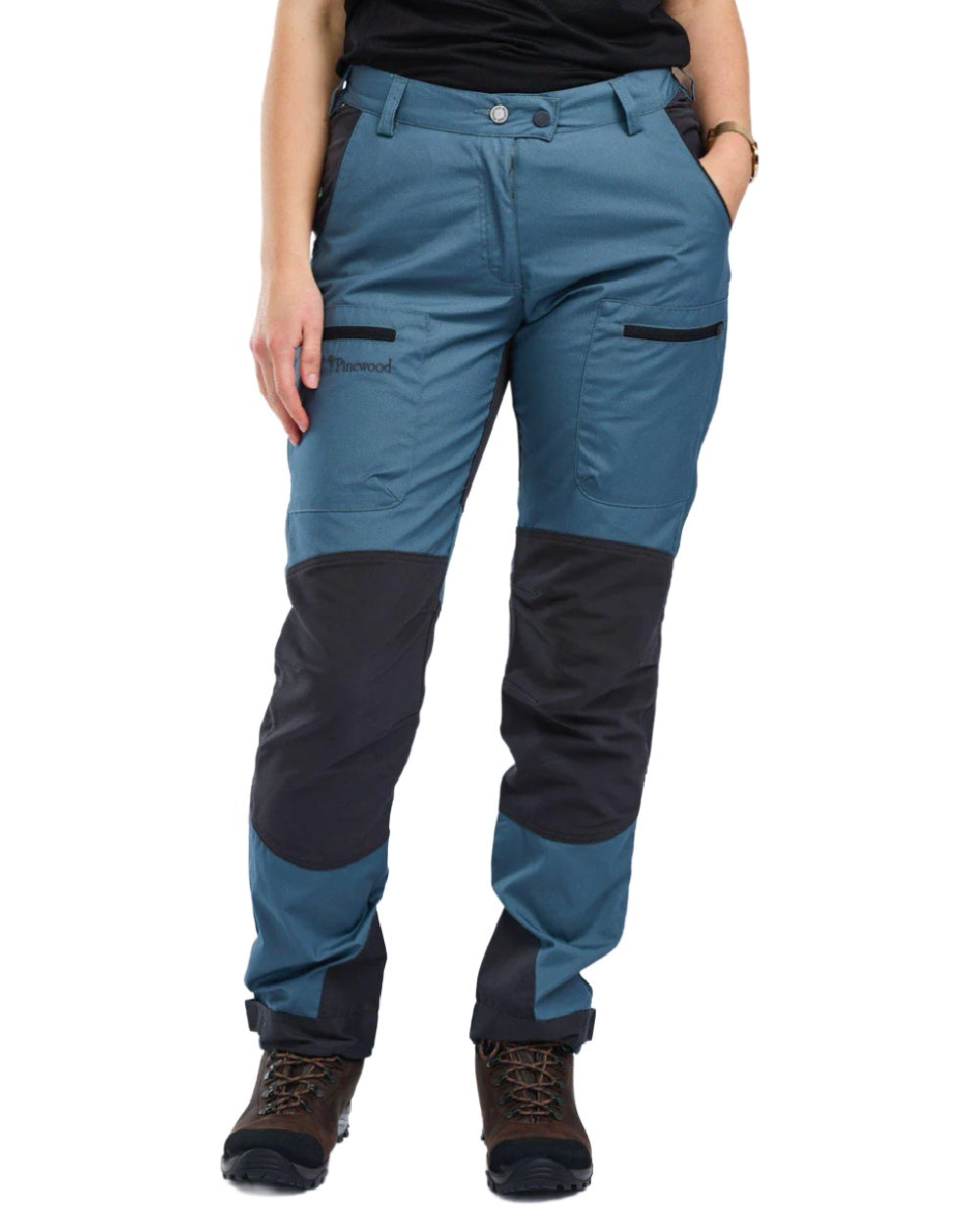 Storm Blue Dark Anthracite coloured Pinewood Womens Caribou TC Trousers on white background