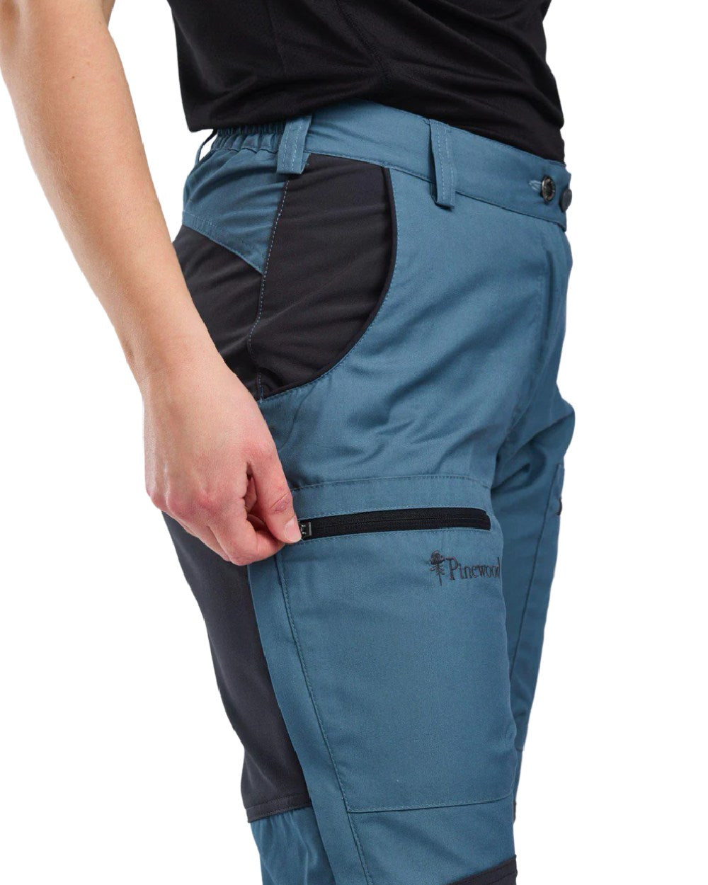 Storm Blue Dark Anthracite coloured Pinewood Womens Caribou TC Trousers on white background