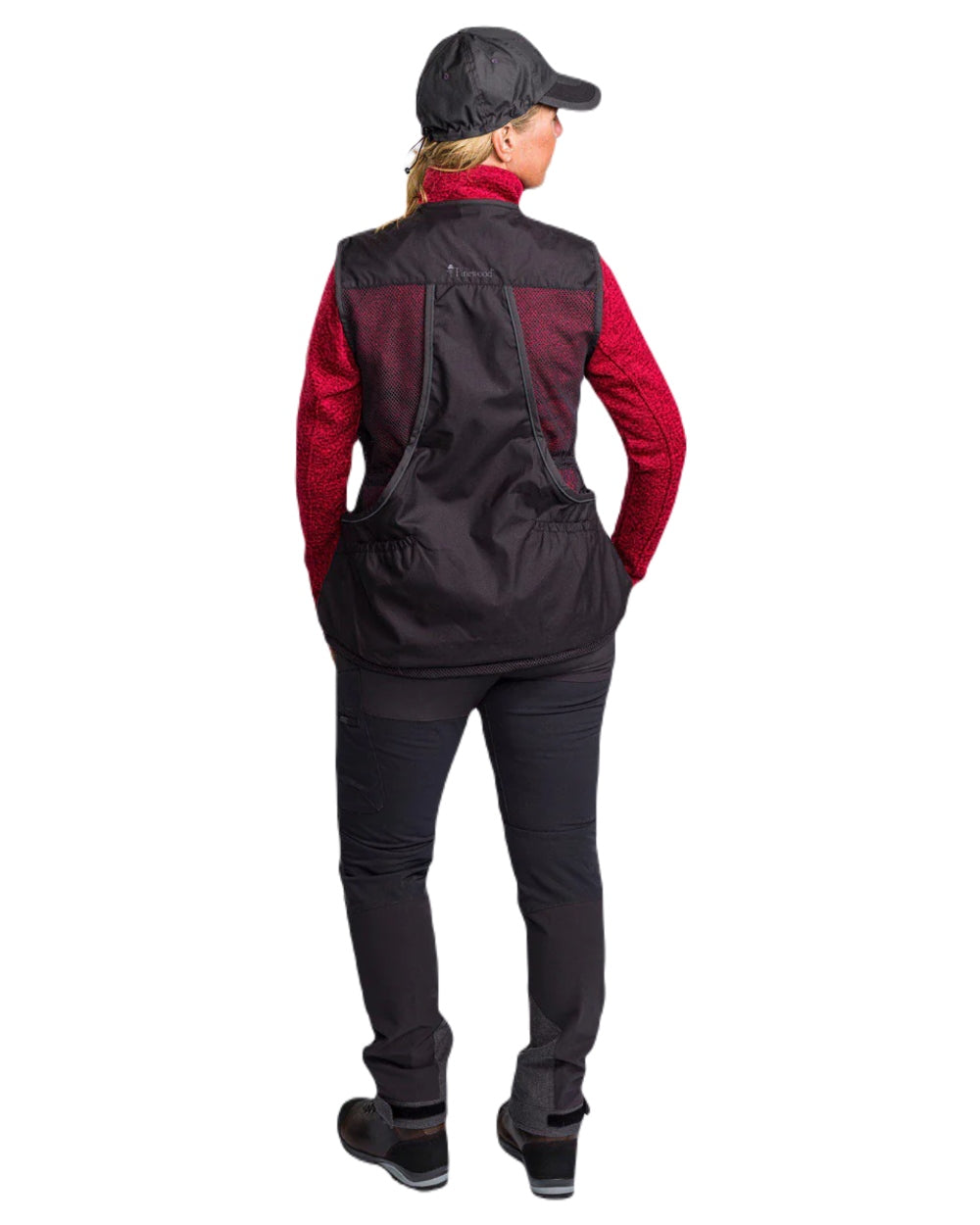 Black Dark Anthracite coloured Pinewood Womens Dog Sports 2.0 Vest on white background