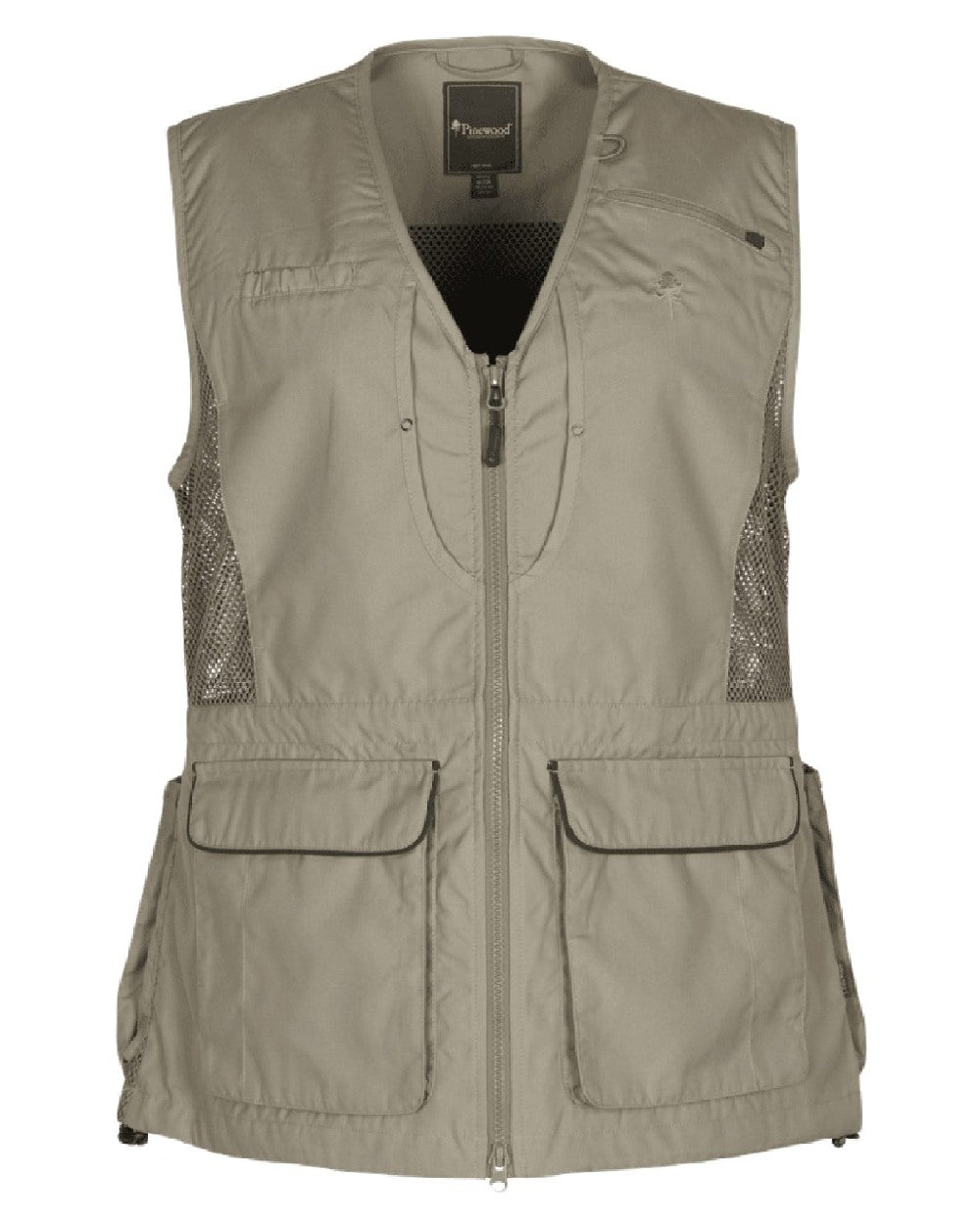 Light Khaki coloured Pinewood Womens Dog Sports 2.0 Vest on white background