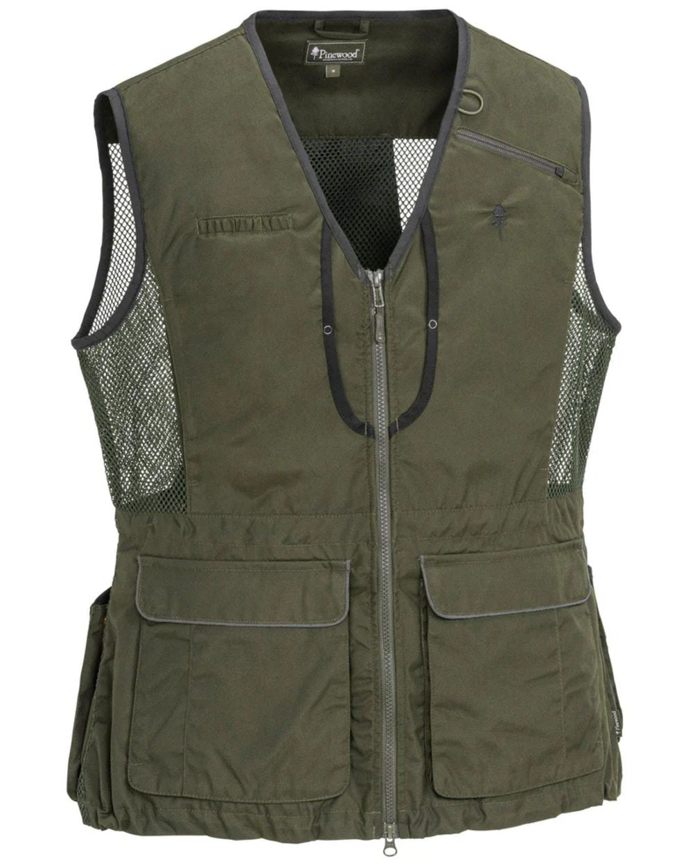 Black Moss Green coloured Pinewood Womens Dog Sports 2.0 Vest on white background