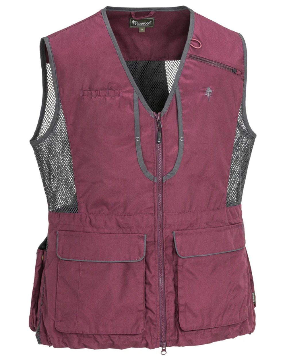 Plum Dark Anthracite coloured Pinewood Womens Dog Sports 2.0 Vest on white background