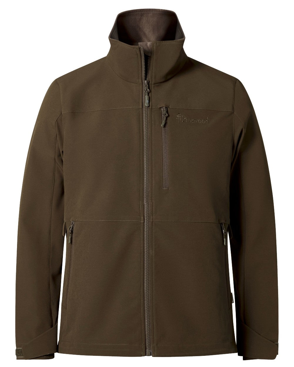 Dark Olive coloured Pinewood Womens Dog Sports Hybrid Stretch Jacket on white background