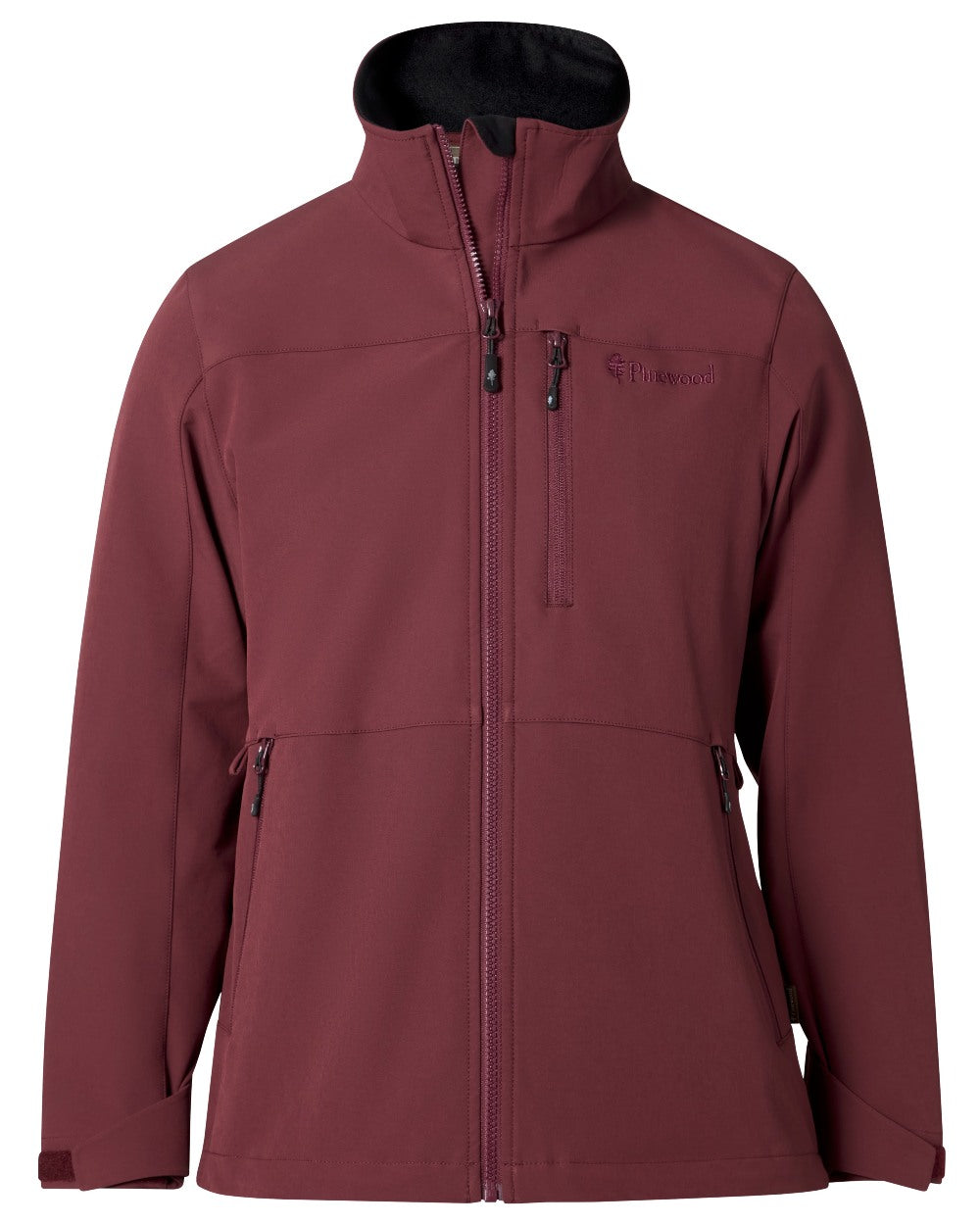 Earth Plum coloured Pinewood Womens Dog Sports Hybrid Stretch Jacket on white background
