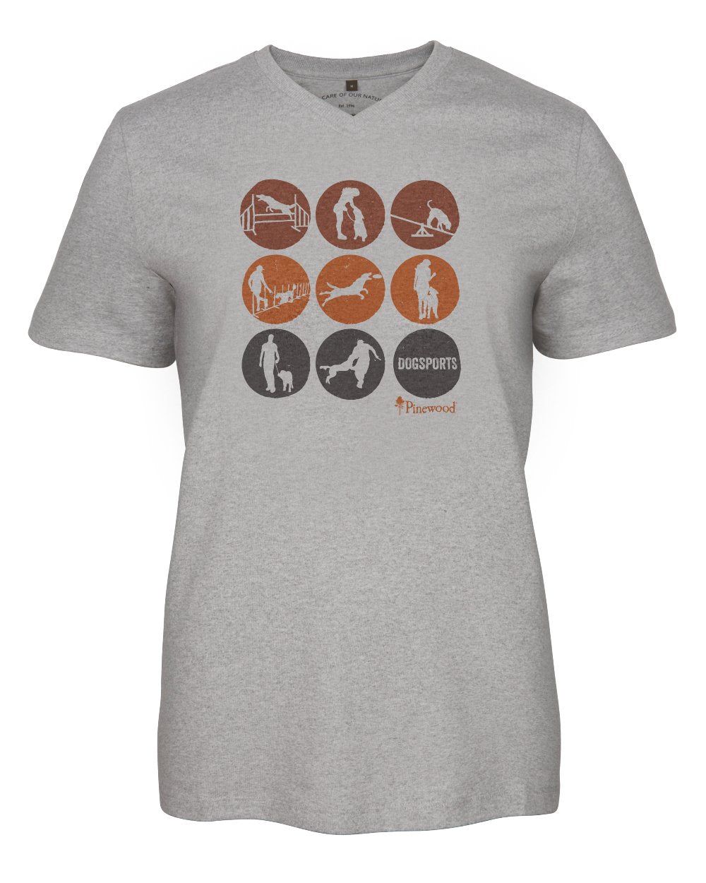 Light Grey Melange Activity coloured Pinewood Womens Dog Sports T-Shirt on white background