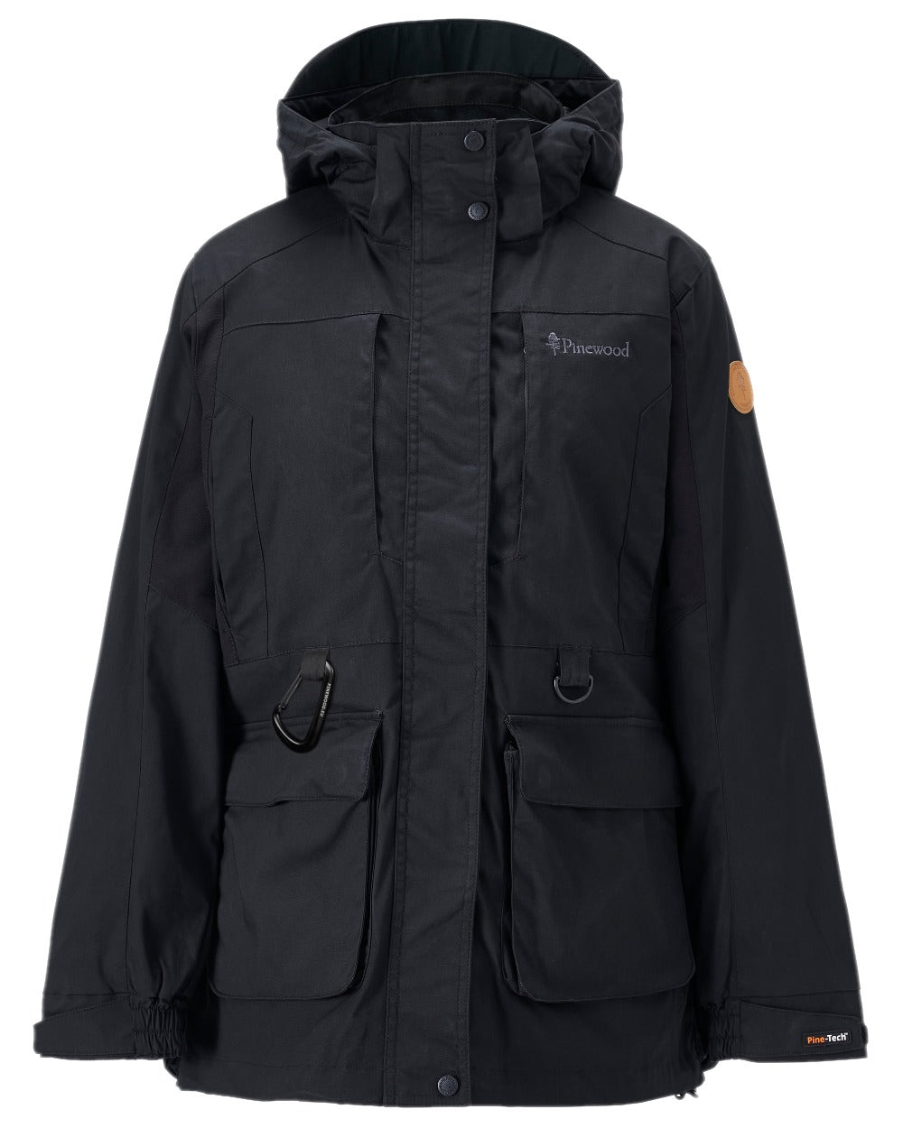 Black Coloured Pinewood Womens Dog Sports Trainer Extreme Jacket on white background