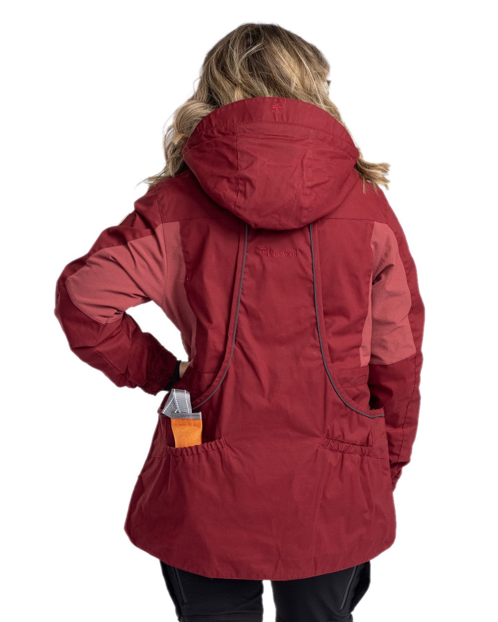 Dark Tomato Dark Red Coloured Pinewood Womens Dog Sports Trainer Extreme Jacket on white background