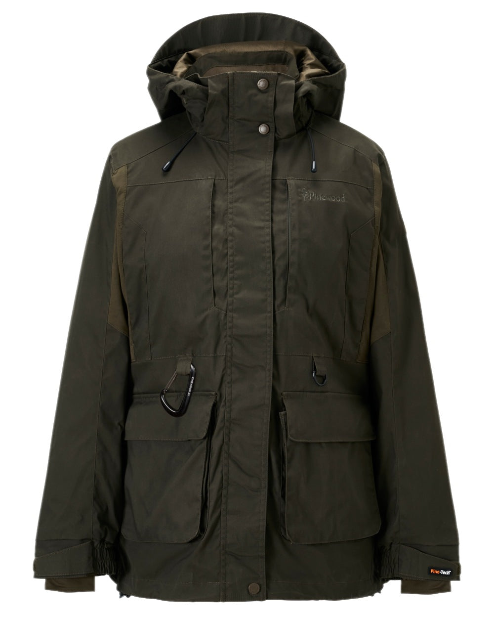 Moss Green Coloured Pinewood Womens Dog Sports Trainer Extreme Jacket on white background
