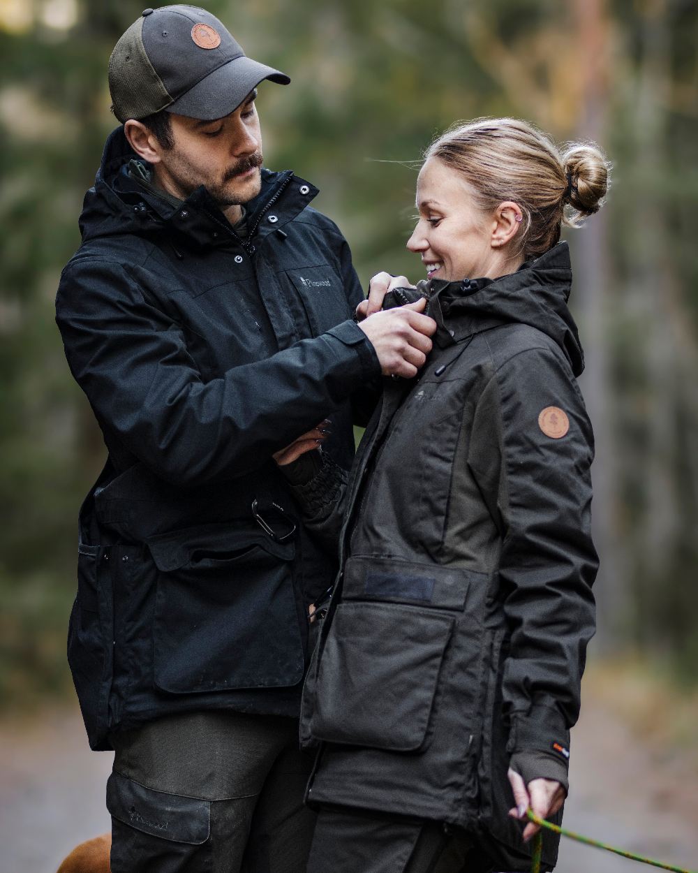 Moss Green Coloured Pinewood Womens Dog Sports Trainer Extreme Jacket on outdoor background