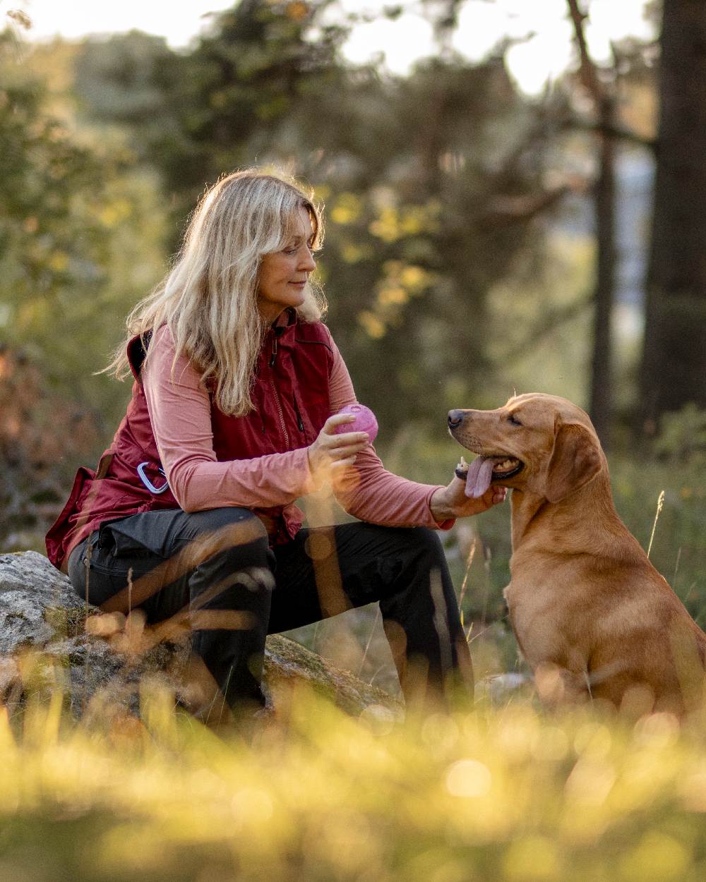 Black Coloured Pinewood Womens Dog Sports Trainer Trousers on outdoor background