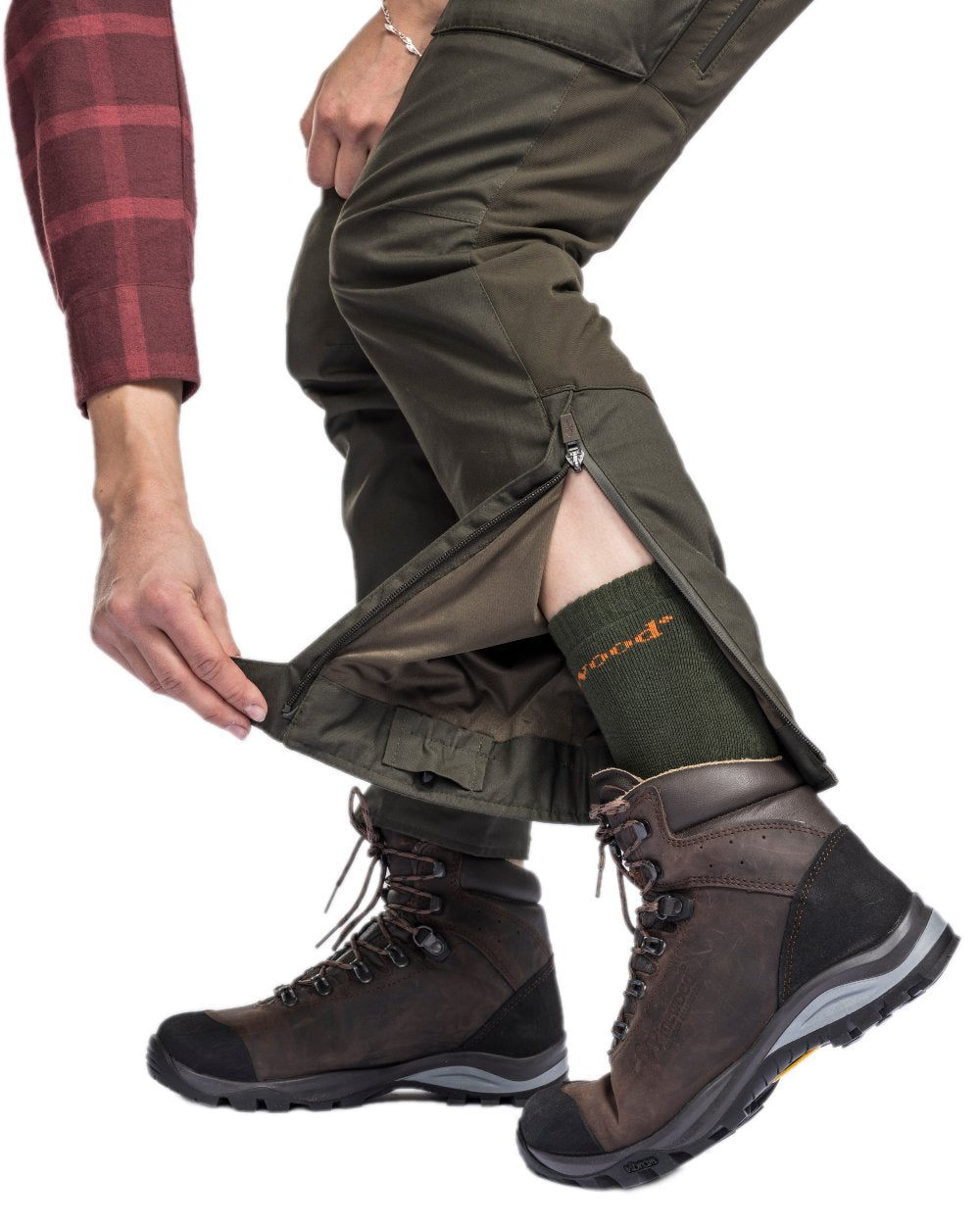 Moss Green Coloured Pinewood Womens Dog Sports Trainer Trousers on white background