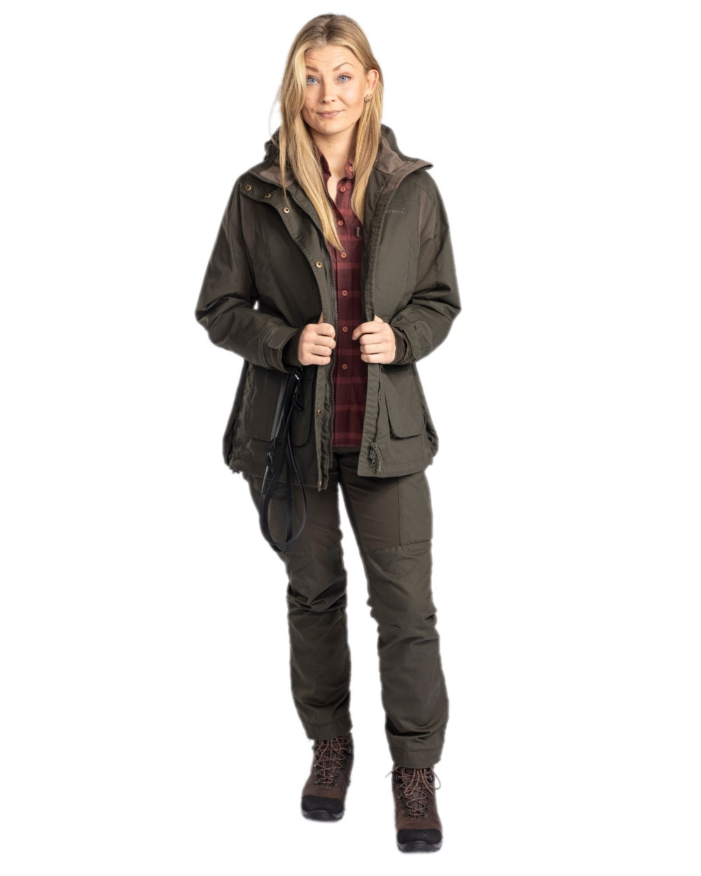 Moss Green Coloured Pinewood Womens Dog Sports Trainer Trousers on white background