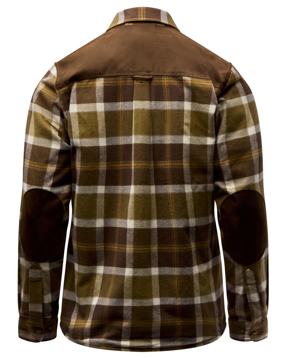Olive Green Cream White coloured Pinewood Womens Douglas Shirt on white background