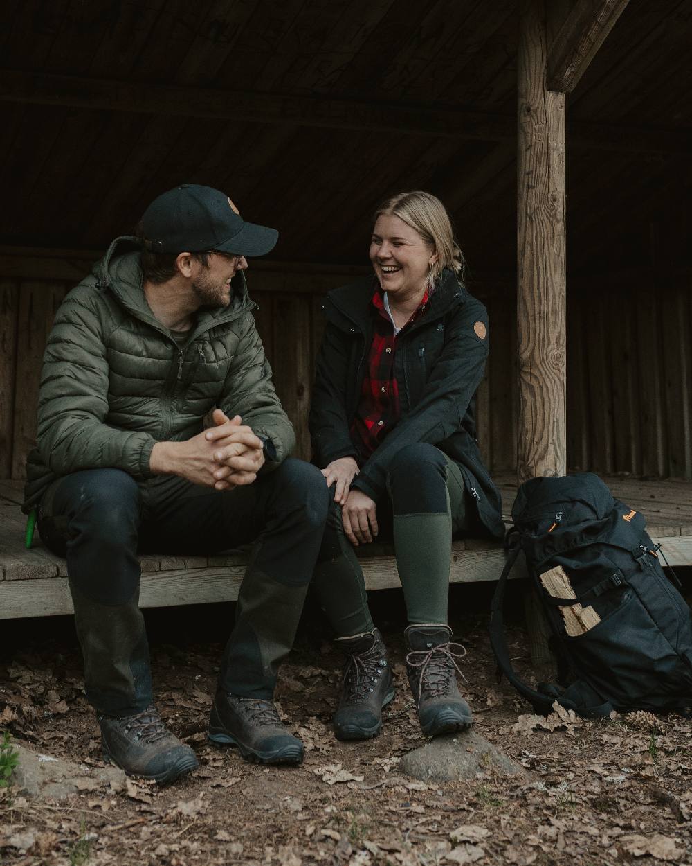 Moss Green Coloured Pinewood Womens Finnveden Active Tights 2.0 on outdoor background