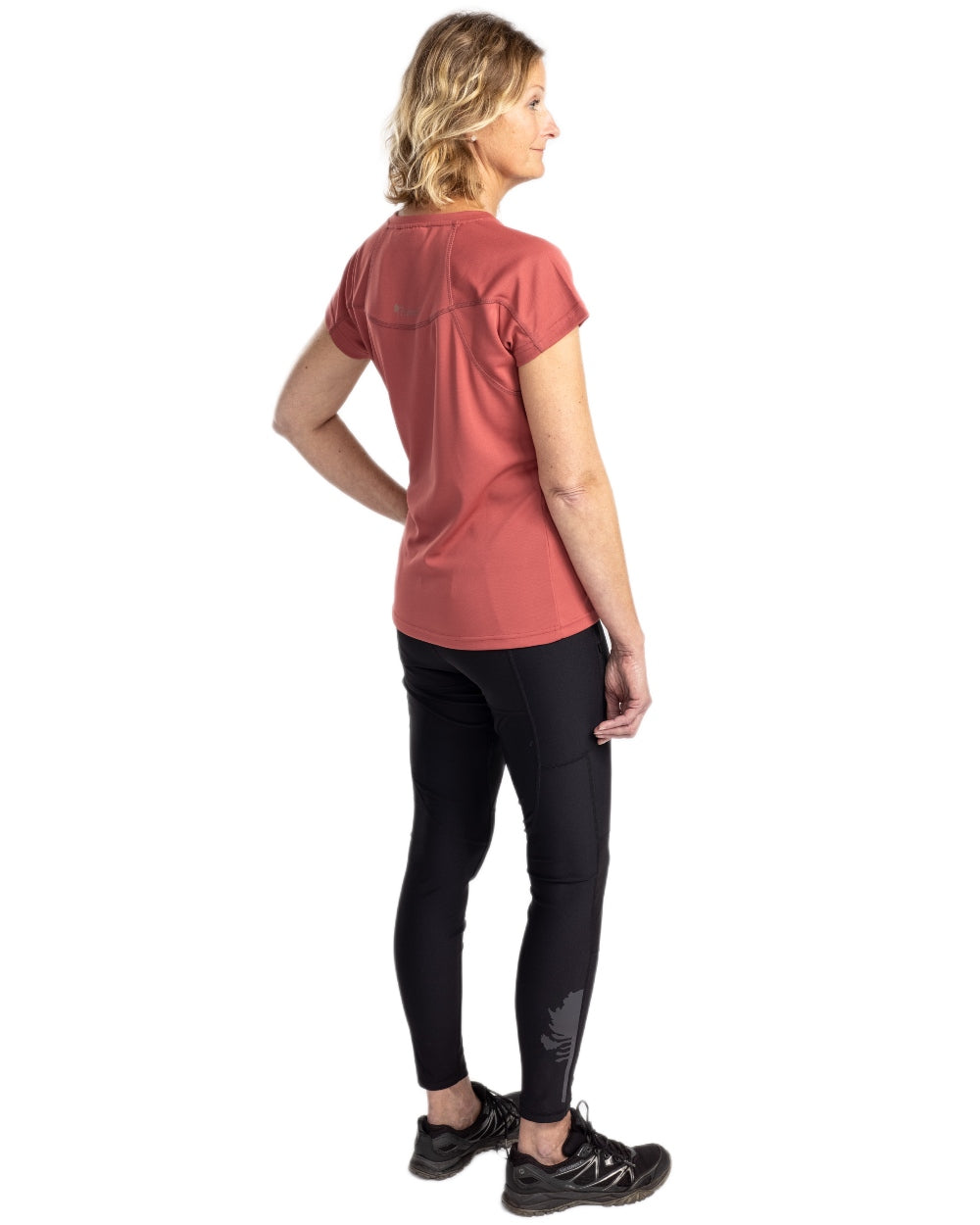 Rusty Pink coloured Pinewood Womens Finnveden Function T-Shirt on white background