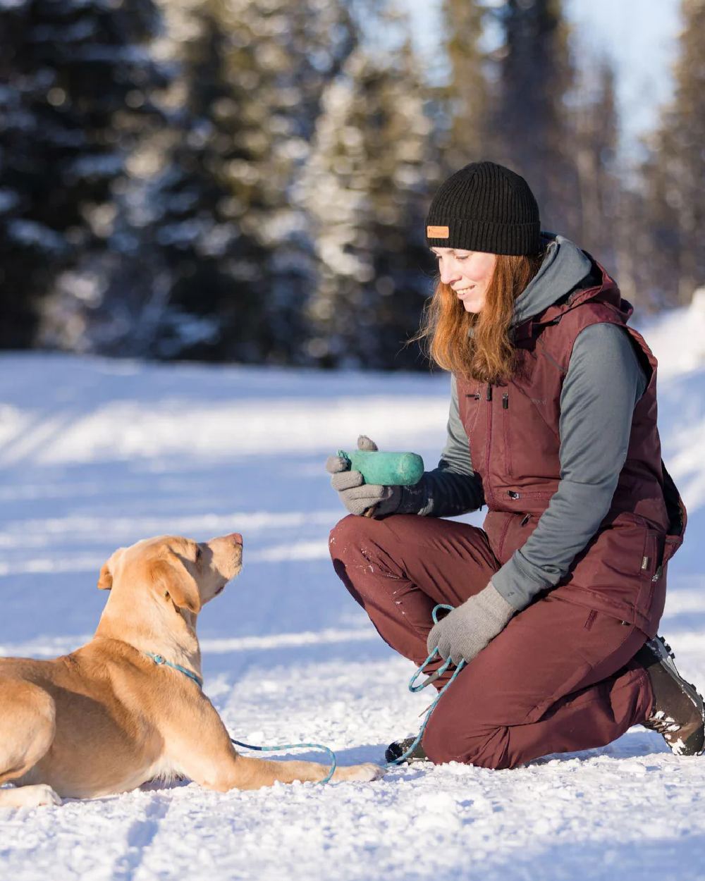 Dark Storm Blue coloured Pinewood Womens Finnveden Hoodie on snow background