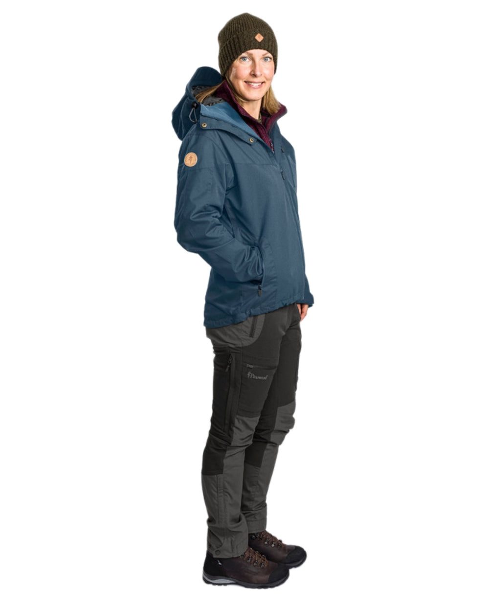 Dark Dive Coloured Pinewood Womens Finnveden Hybrid Extreme Jacket on white background