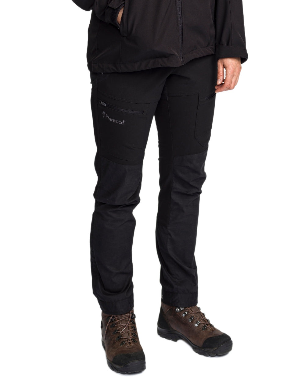 Black Coloured Pinewood Womens Finnveden Hybrid Trousers on white background