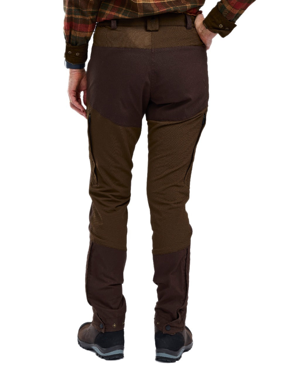 Dark Brown Coloured Pinewood Womens Finnveden Hybrid Trousers on white background