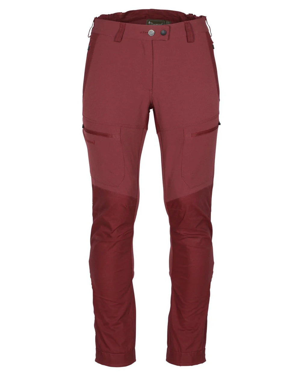 Dark Red Dark Tomato coloured Pinewood Womens Finnveden Hybrid Trousers on white background