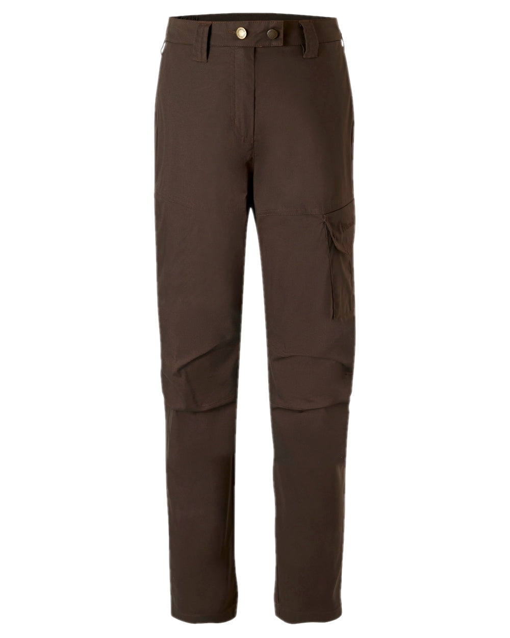 Dark Brown Coloured Pinewood Womens Finnveden Outdoor Trousers on white background