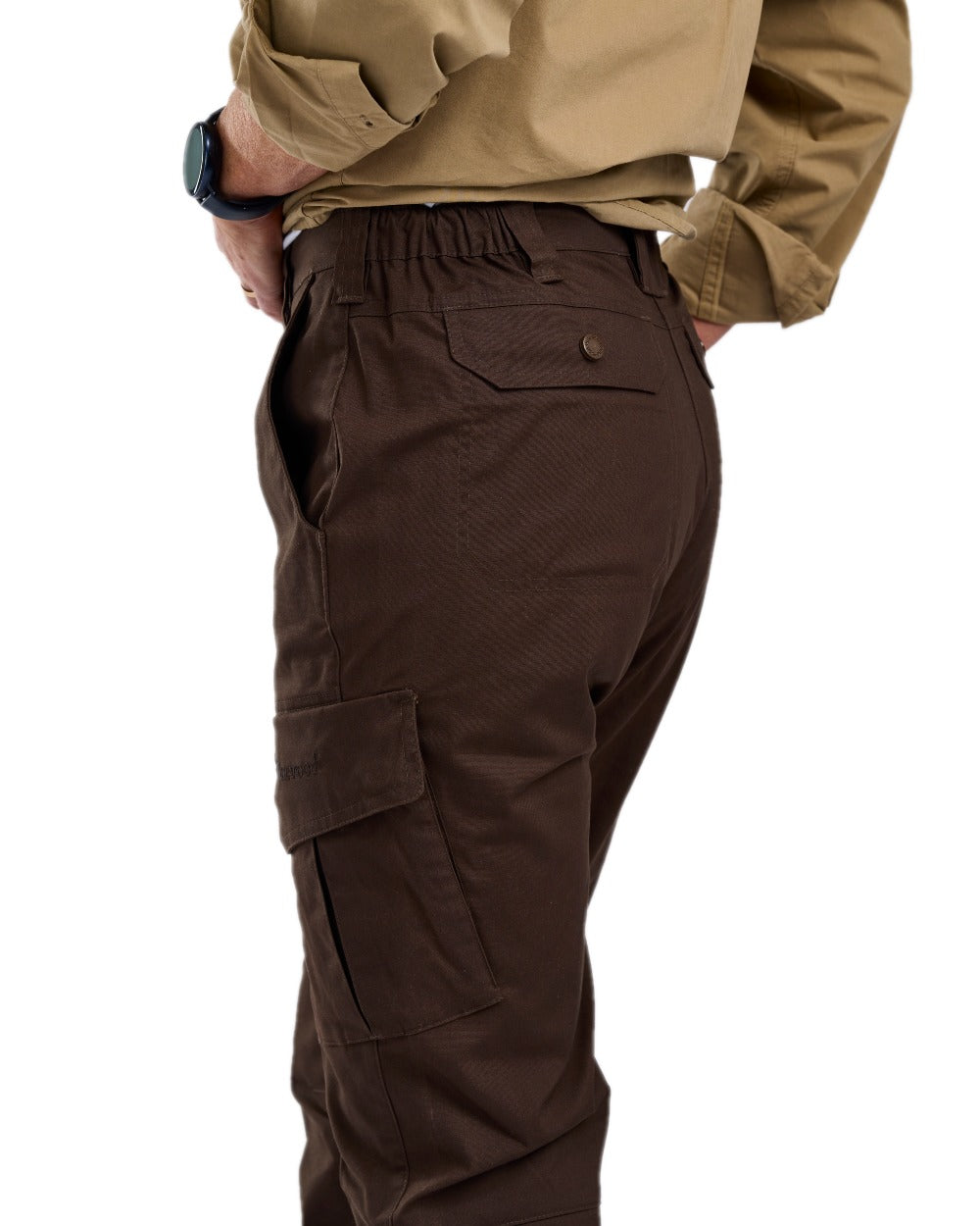 Dark Brown Coloured Pinewood Womens Finnveden Outdoor Trousers on white background