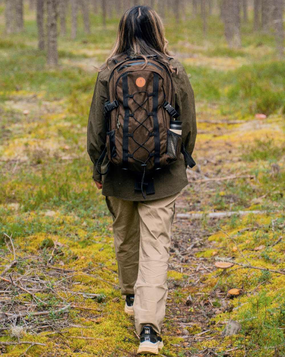 Light Khaki Coloured Pinewood Womens Finnveden Outdoor Trousers on outdoor background