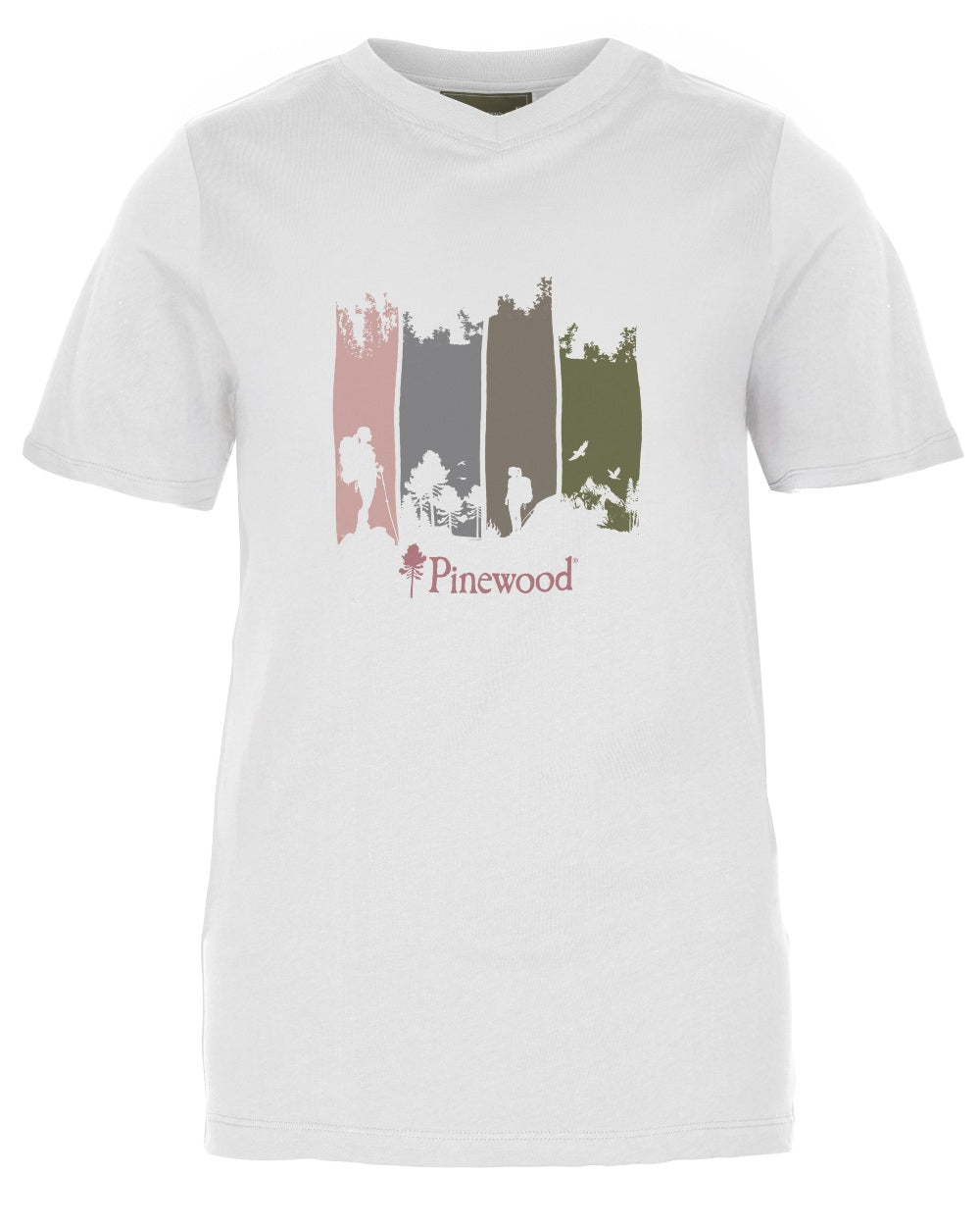 White Melange Adventure coloured Pinewood Womens Finnveden Recycled Outdoor T-Shirt on white background