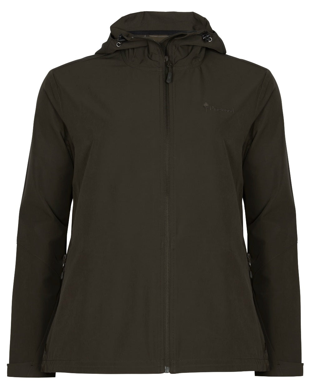 Dark Green coloured Pinewood Womens Finnveden Trail Stretch Jacket on white background