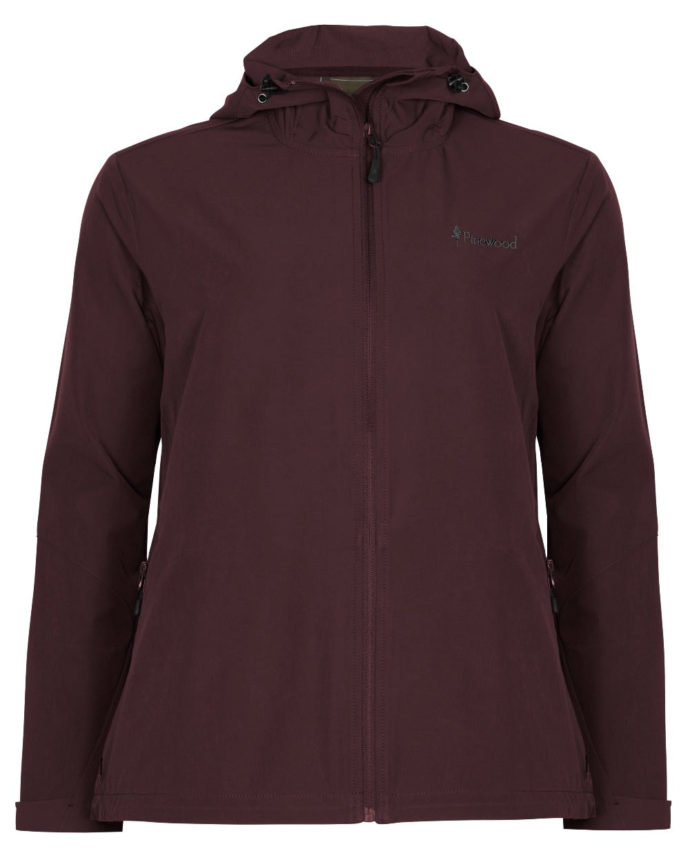 Earth Plum coloured Pinewood Womens Finnveden Trail Stretch Jacket on white background
