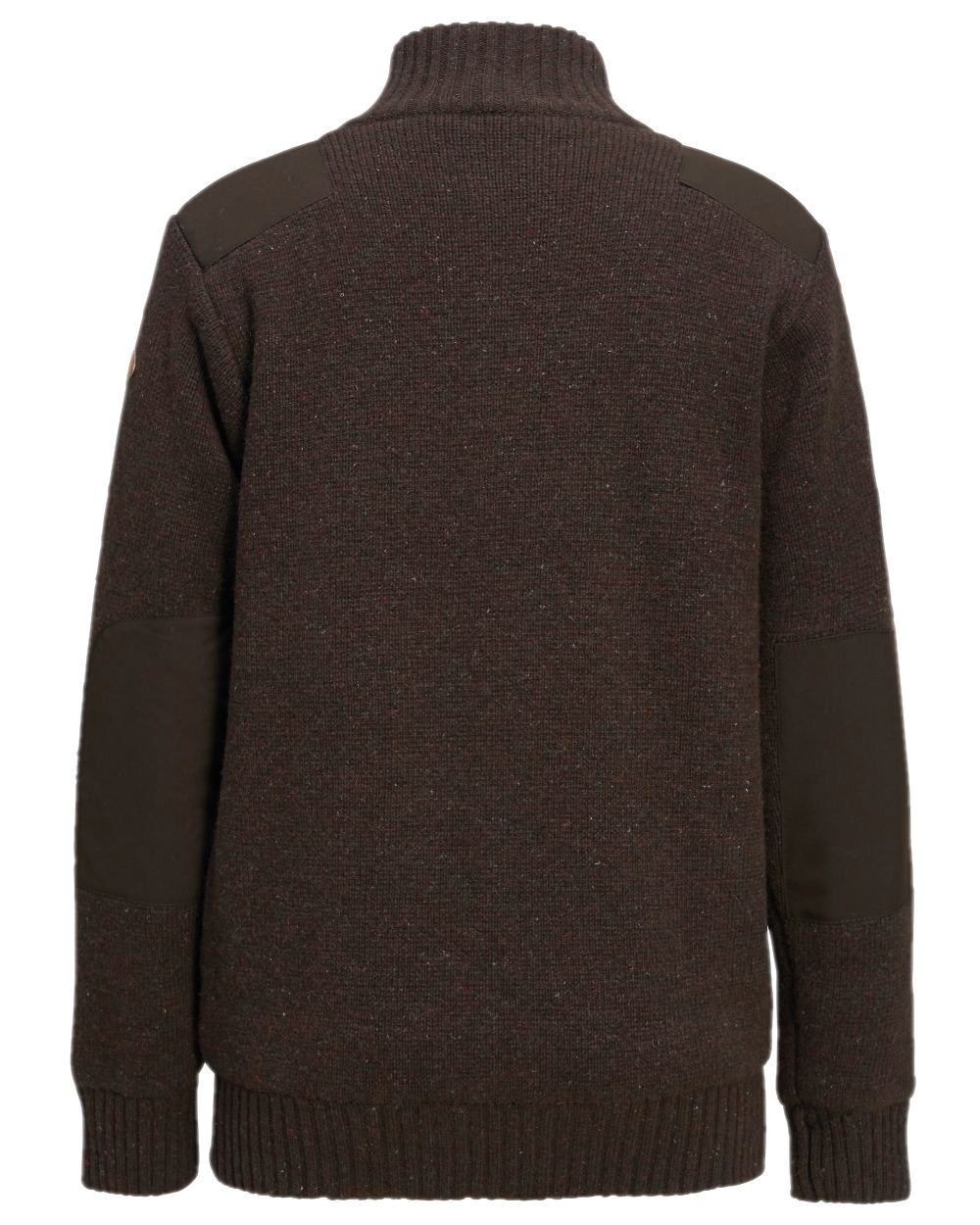 Dark Brown Mel Coloured Pinewood Womens Hurricane Full Zip Sweater on white background
