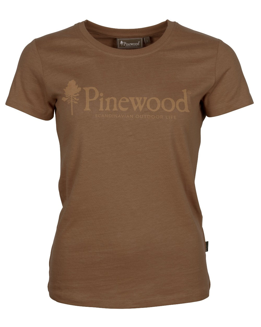 Nougat coloured Pinewood Womens Outdoor Life T-Shirt on white background