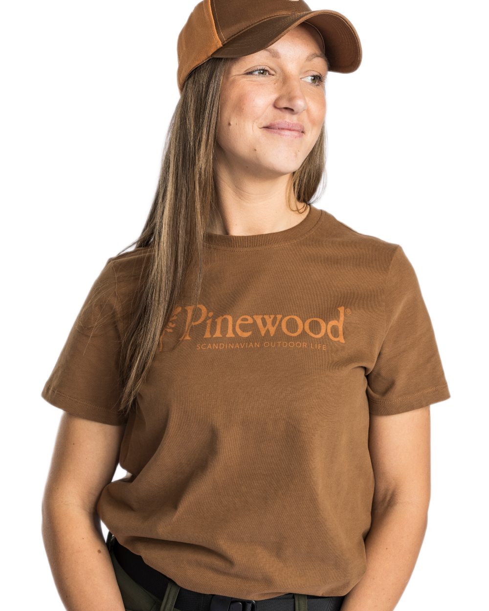 Nougat coloured Pinewood Womens Outdoor Life T-Shirt on white background