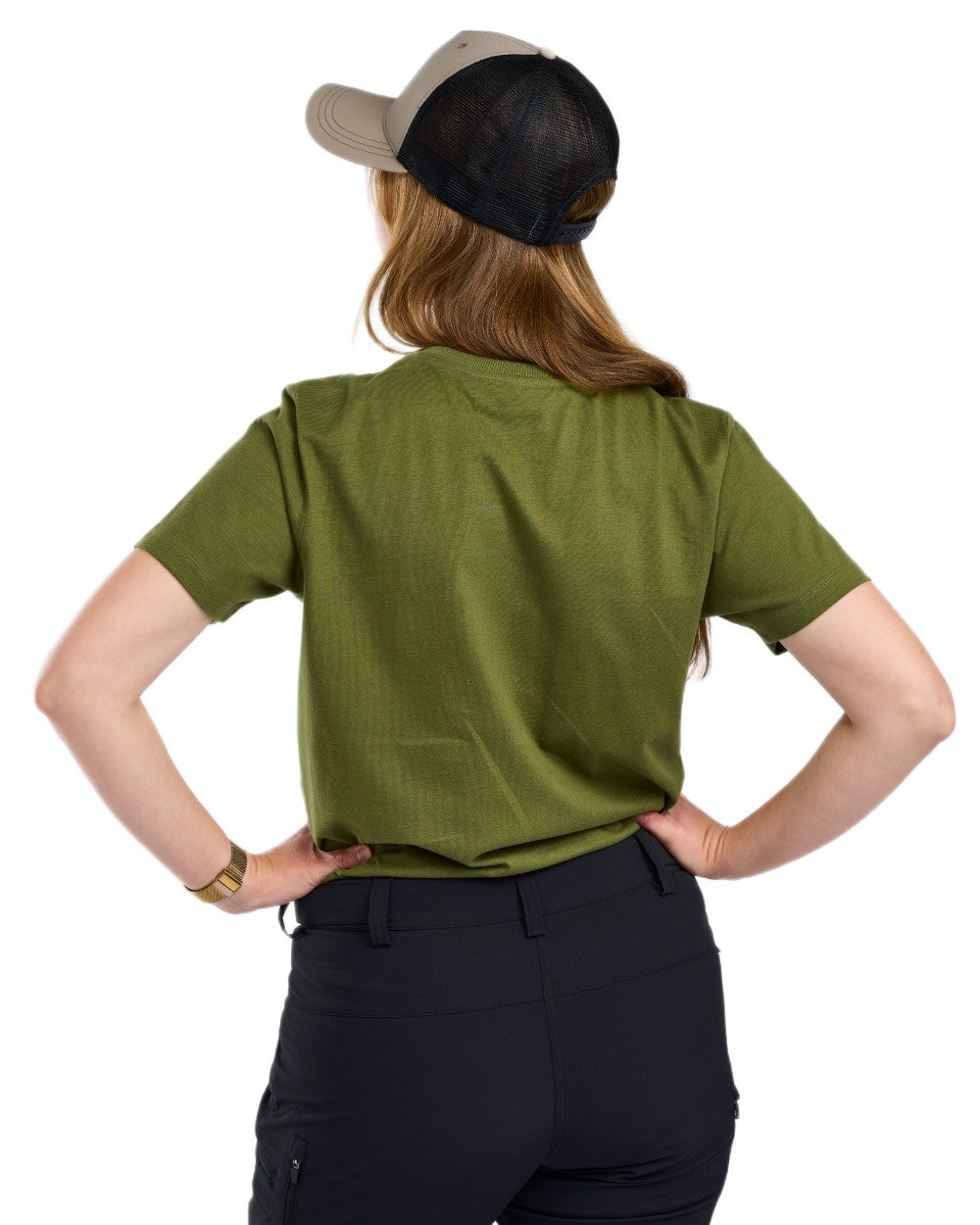 Pine Green coloured Pinewood Womens Outdoor Life T-Shirt on white background