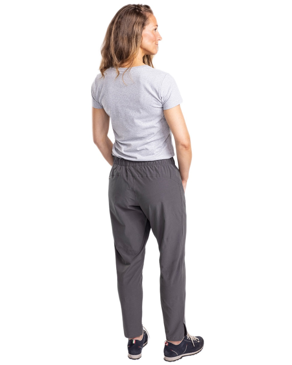 Light Grey Melange coloured Pinewood Womens Outdoor Trekker T-Shirt on white background