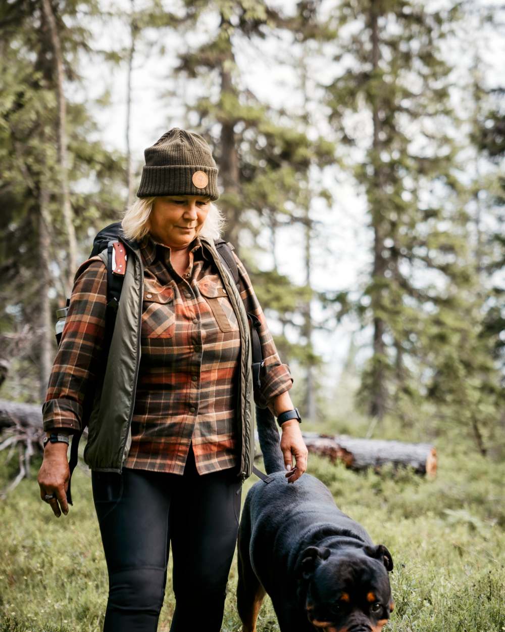 Dark Green Terracotta Coloured Pinewood Womens Prestwick Exclusive Shirt on forest background
