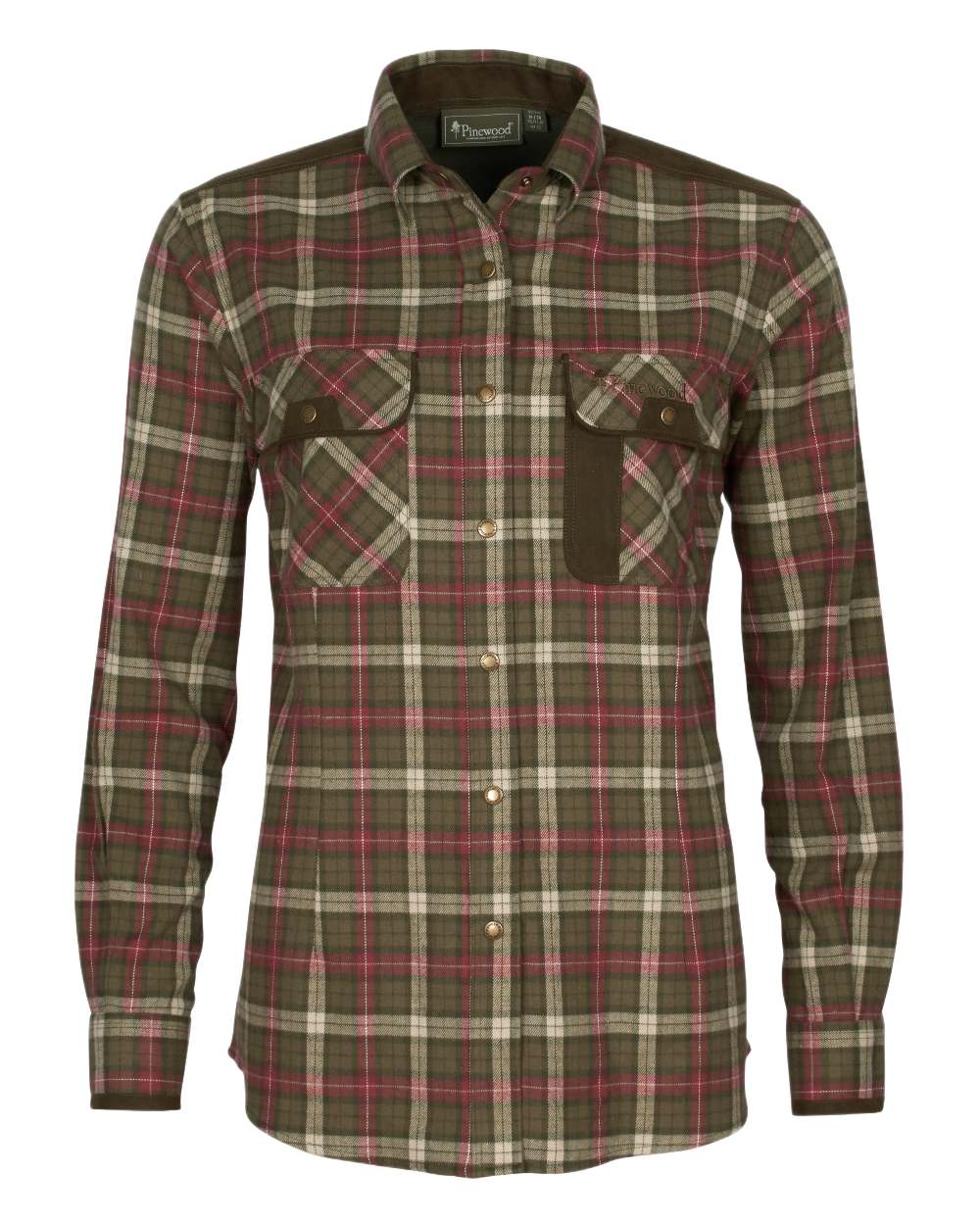 Hunter Olive Plum Coloured Pinewood Womens Prestwick Exclusive Shirt on white background