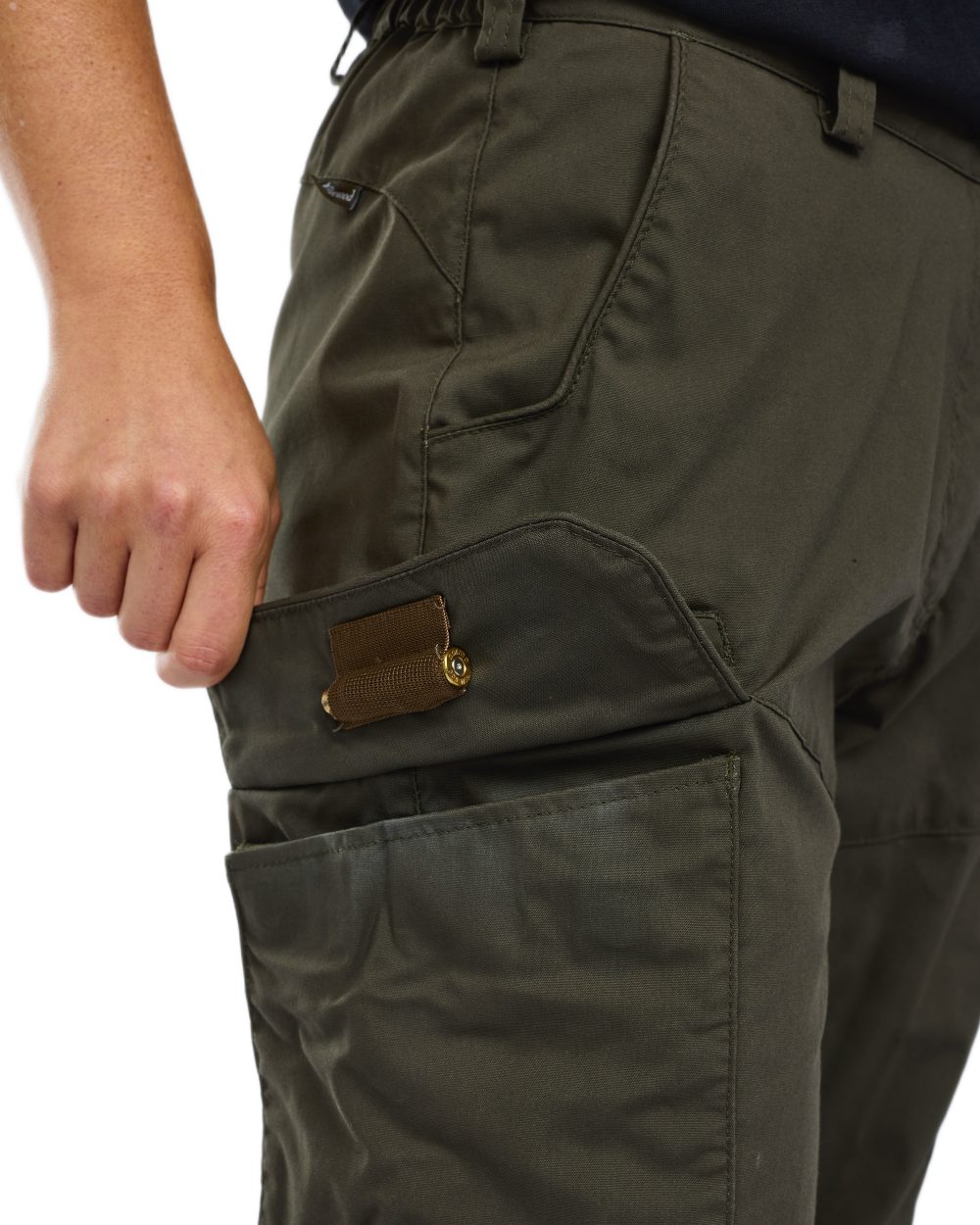 Moss Green coloured Pinewood Womens Pro InsectSafe Trousers on white background