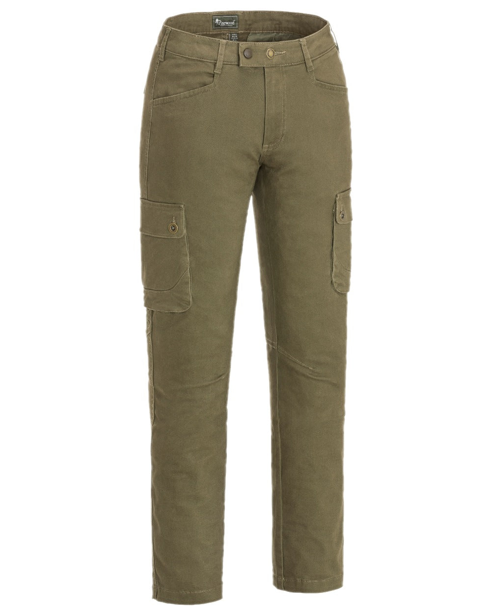 Hunting Olive Coloured Pinewood Womens Serengeti Trousers on white background