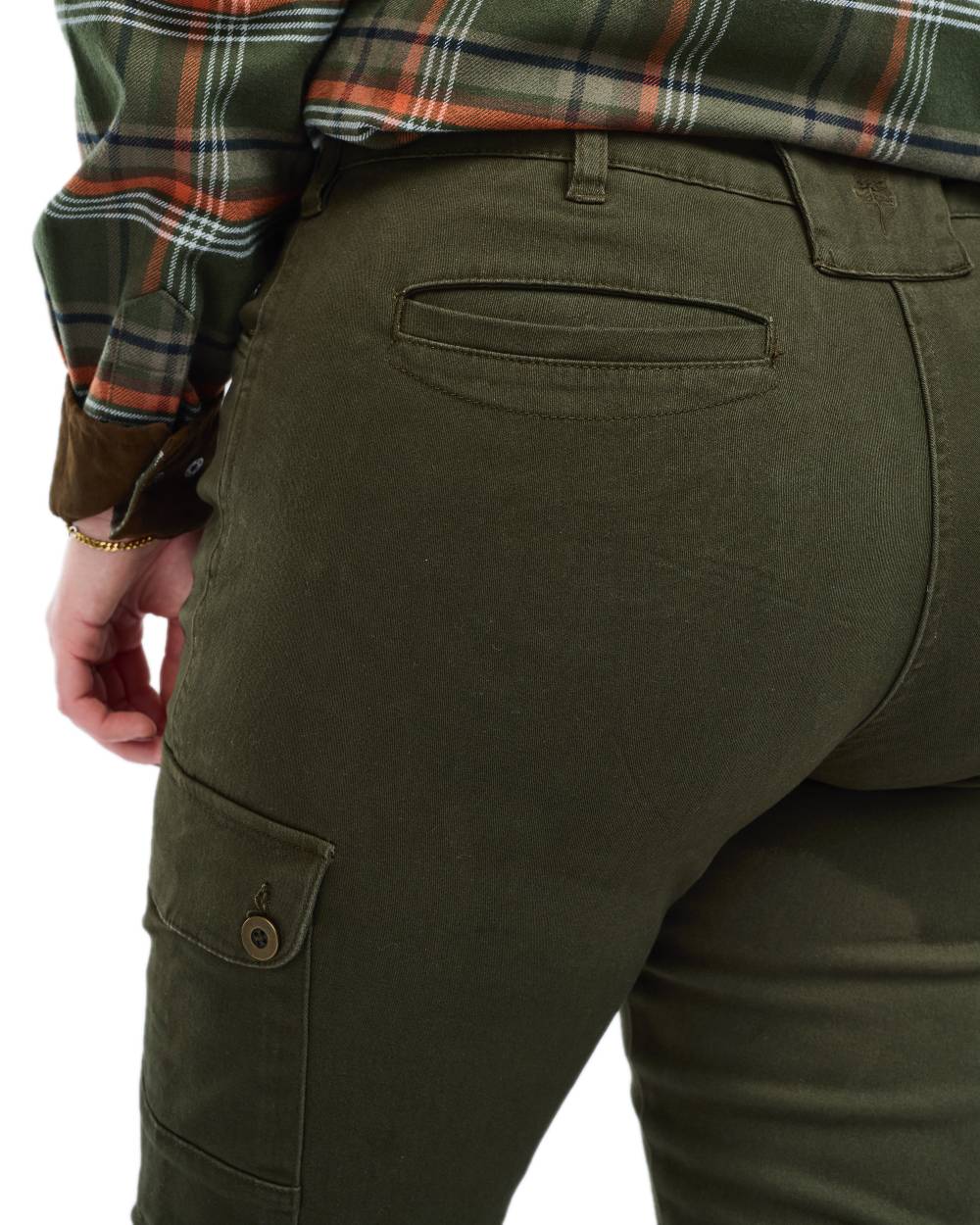 Moss Green Coloured Pinewood Womens Serengeti Trousers on white background