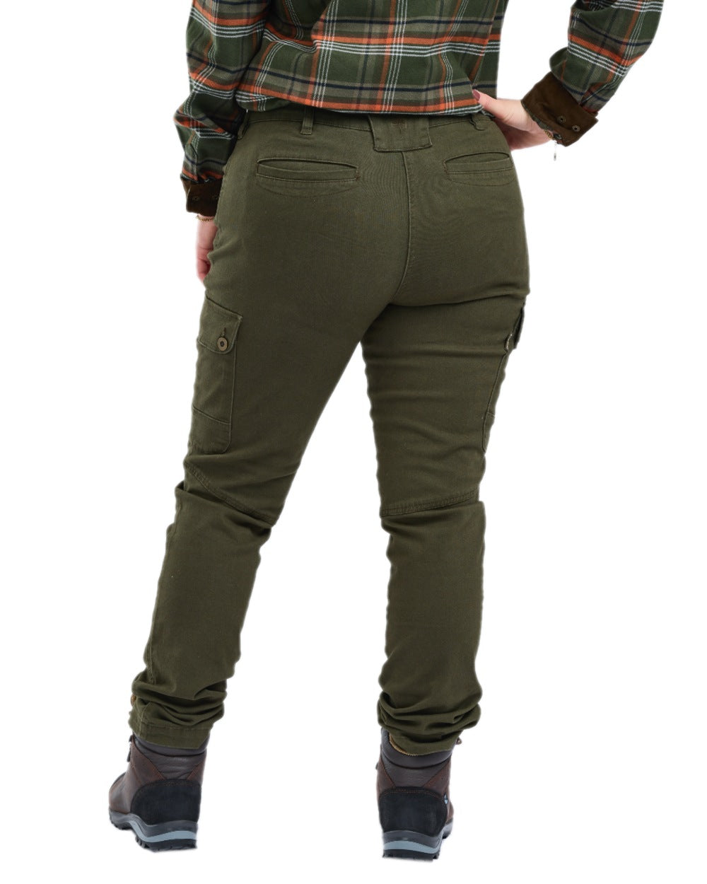 Moss Green Coloured Pinewood Womens Serengeti Trousers on white background